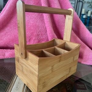 Wooden 4 Slot Organization Caddy Handle farmhouse decor